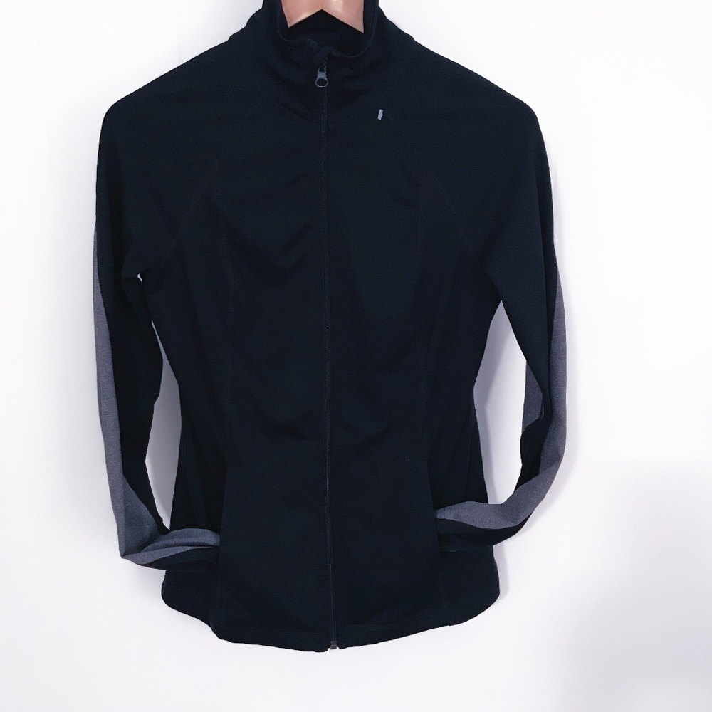 Z by Zella black and gray full zip warm up athletic jacket XS